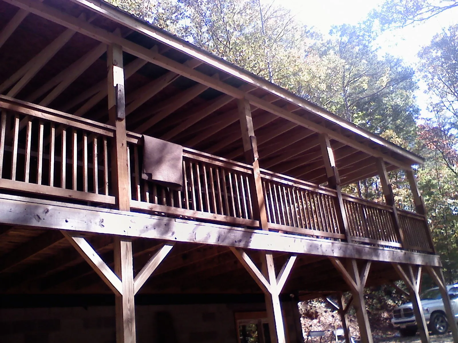Timber framing under a new elevated porch and deck — Roof Leak Repair in Sea Girt by Roofing Brothers